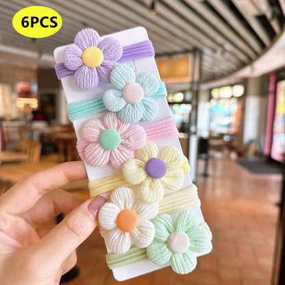 20PCS 10PCS Hair Accessories For Girl Elastic Hair Bands Flowers Style Hair Ring Children Birthday Party Headdress Headwear -