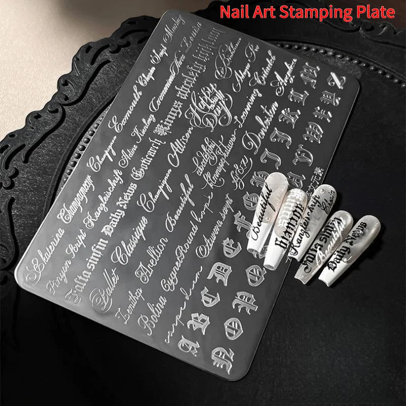 Silicone Transparent Nail Art Stamping Kit French For Manicure Plate Stamp Polish Stencil Template Seal Stamper Scraper - 1PC