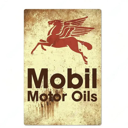 Engine Oil Vintage Signs Poster Metal Sign Decorative Plaque for Garage Gas Station Man Cave Club Bar Home Room Wall Decor - 