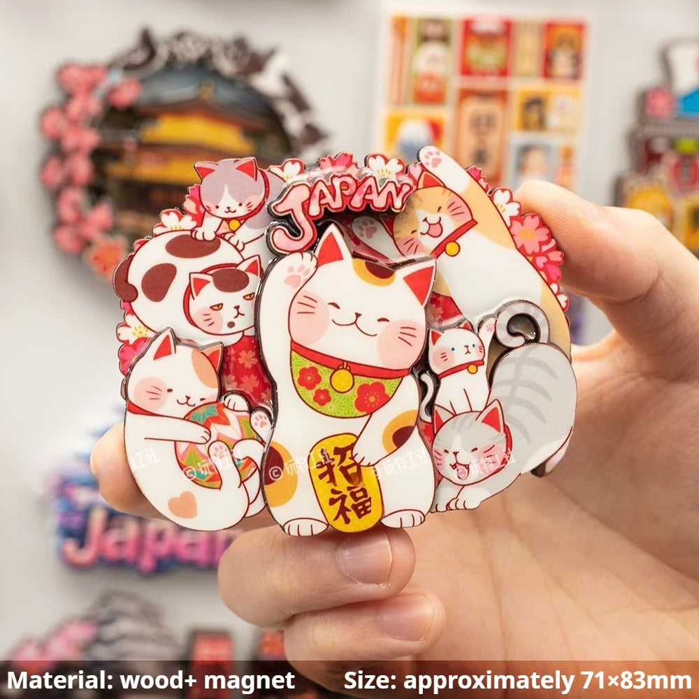 Japanese Travel Souvenir Fridge Magnet City Tourist Attraction Home Decor Basswood Resin Stickers Creative Gifts from Japan -