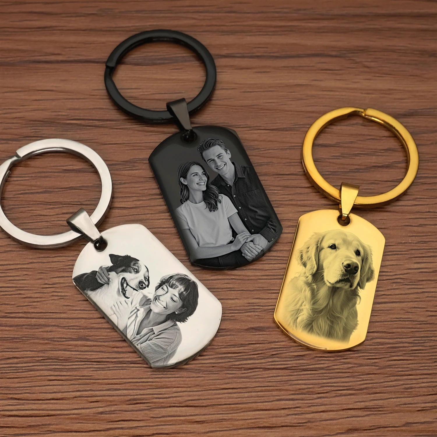 Custom Photo Keychains Couple Souvenir Gifts for Men Unisex Pet Keychains Personalized Keepsakes