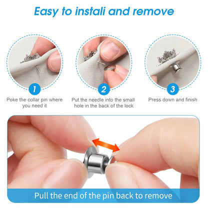 20-Piece Stainless Steel Locking Pin Backs | Secure Clasps for Brooches, Lapel Pins & Enamel Badges | Jewelry Making Supplies