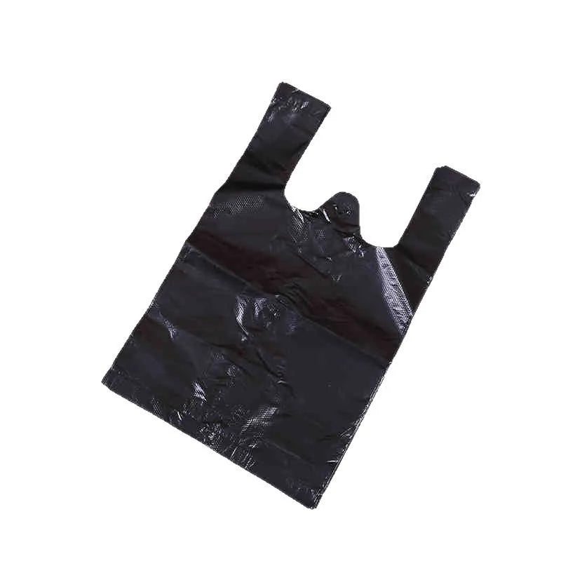 100PCS Black Thickened Plastic Vest Bags - Supermarket Shopping Bags for Takeaway Kitchen Garbage Storage Packing Storage Bag