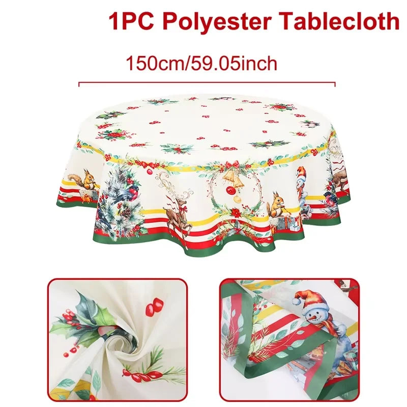 Disposable Christmas Tablecloth Merry Christmas Decors for Home 2024 Table Cover Xmas Ornament Navidad Natal New Year Gift 20