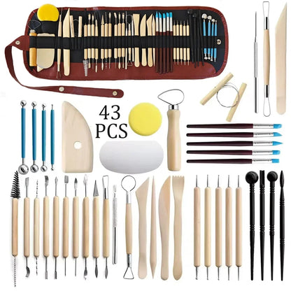 Pottery Clay Sculpting Tools Kit 8-61 Pcs/Set, Ceramic Wax Clays Carving Tools for Art Craft Pottery Sculpting Modeling Tool 