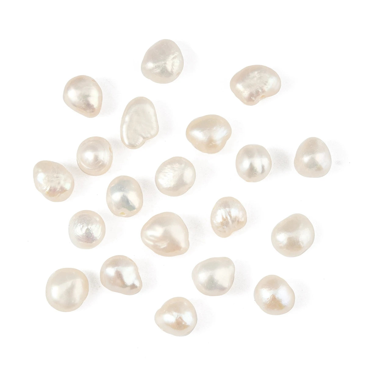10Pcs Natural Cultured Freshwater Pearl Beads, Baroque Keshi Pearl Beads for Earring Necklace DIY Jewelry Making