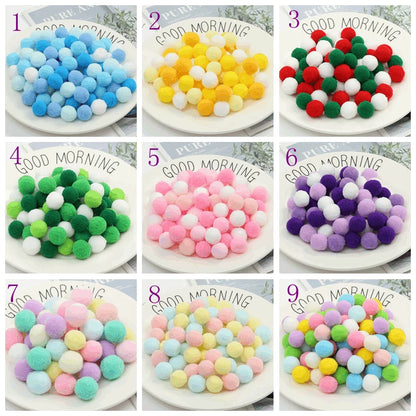 Pompoms 8/10/15/20/25/30mm Soft Pompons Colorful Fluffy Plush Craft DIY Pom Pom Fur Ball Pon Pon Home Decoration Kids Toys 10