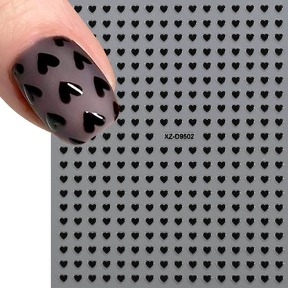 8pc 3D Mixed Color Heart Nail Stickers Valentines' Day Sweet Red Pink Love Selfadhesive Nail Decoration Decals Manicure Suppl