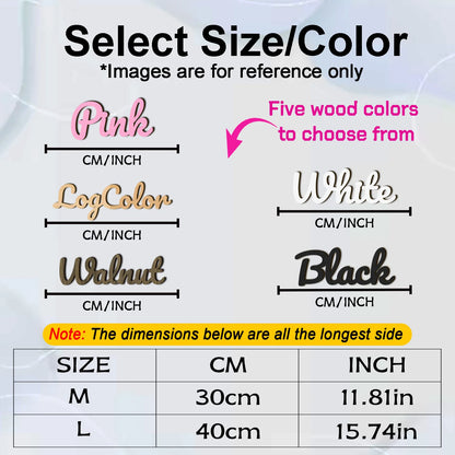 1pc Personalized Wooden Name Tag, Custom Content, Multi-color Selection, Home Decoration, Wall Decoration, Holiday Decoration