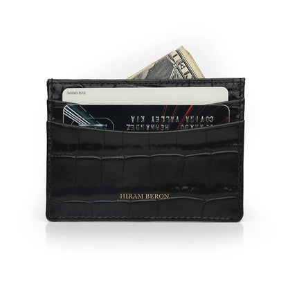 Custom Name Monogram Luxury Genuine Leather Men Wallet Card Holder Crocodile Pattern Gift for Girlfriend Boyfriend Friend Her