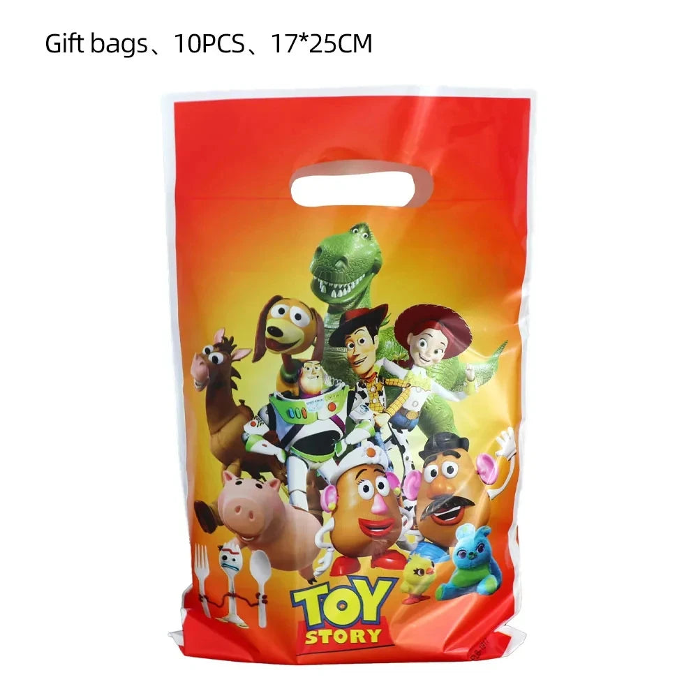 Toy Story Party Decoration Tableware Paper Plates Party Favors Gift Tablecloth BirthdayParty Supplies Toys Stamp Bracelet - 1