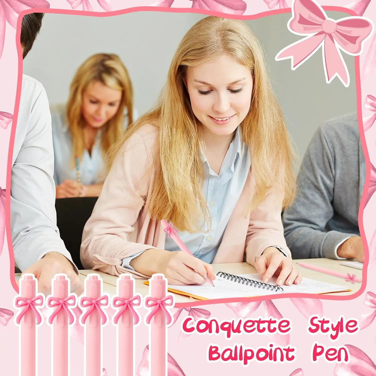 5/10/20/30 Pcs Pink Bow Pens Party Favors For Girls School Birthday Party Office Supply Wedding Butterfly Themed Party Suppli