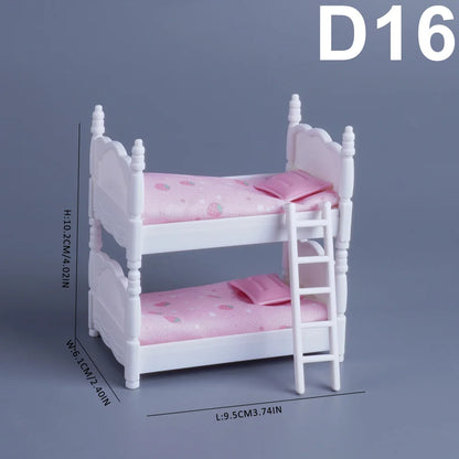 1:12 Miniature Furniture Forest Family Kitchen Toy Dining Table Dollhouse Accessories Bathroom Pretend Play For Girl Gifts To