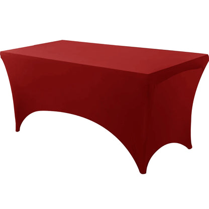 Spandex Tablecloth Tight Fitted Washable and Wrinkle Resistant Stretch Rectangular Patio Table Cover for Event Wedding Partie