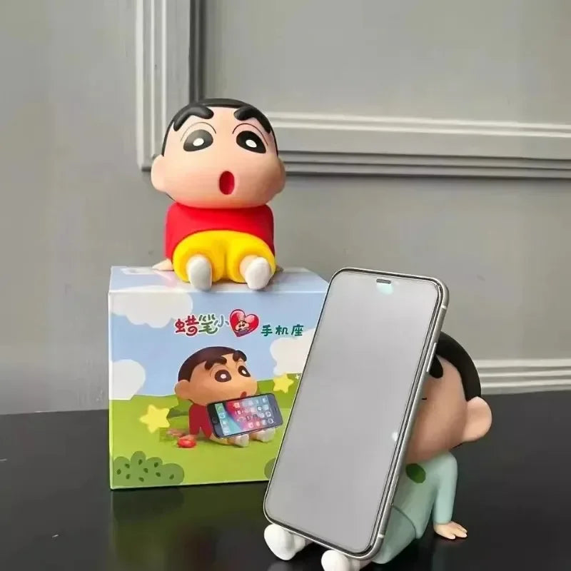 Cute New Crayon Figure Anime Phone Holder&& Cartoon Figure Desktop Ornaments Cute Doll Support&& for Watching TV Decorations&