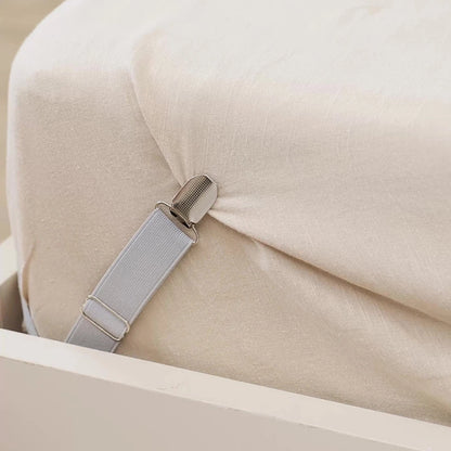 Bed Sheet Clips Adjustable Bed Sheet Holder Straps Set of 4 Elastic Fitted Bedding Clips Fasteners for Home Hotel