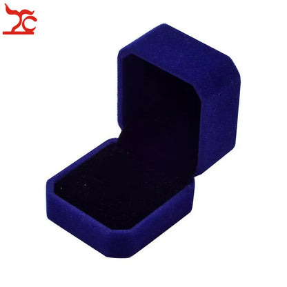 Square Wedding Velvet Earrings Ring Box Amazing Engagement Party Earring Jewelry Display Gift Case - BLUE
