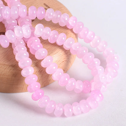 50pcs Mixed Colors Rondelle Shape 8x5mm Opaque Glass Loose Spacer Beads Lot For Jewelry Making DIY Bracelet Findings - Light 