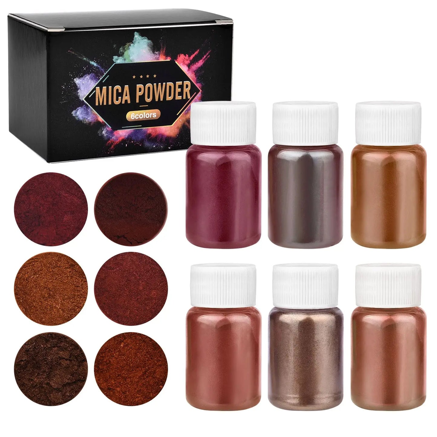6 Colors/Set Pearl Powder Pigment DIY Epoxy Resin Mold Colorant Dye Mineral Powder Epoxy Resin Dye Pearl Pigment Glitter Craf