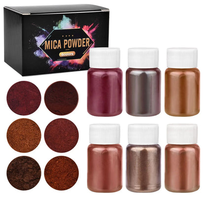 6 Colors/Set Pearl Powder Pigment DIY Epoxy Resin Mold Colorant Dye Mineral Powder Epoxy Resin Dye Pearl Pigment Glitter Craf