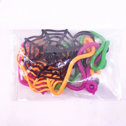 8/12/24Pcs Spider Party Favor Colorful Sticky Hands Spider Web Classroom Prizes Halloween Party Favor Spider Theme Birthday G