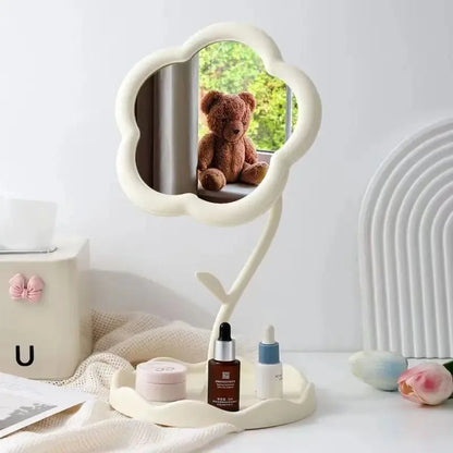 Mirror Desktop Flower Mirrors Creative Dormitory Desktop Online Celebrity Gao Yan Value Mirrors for Bedroom Home Decor Mirror