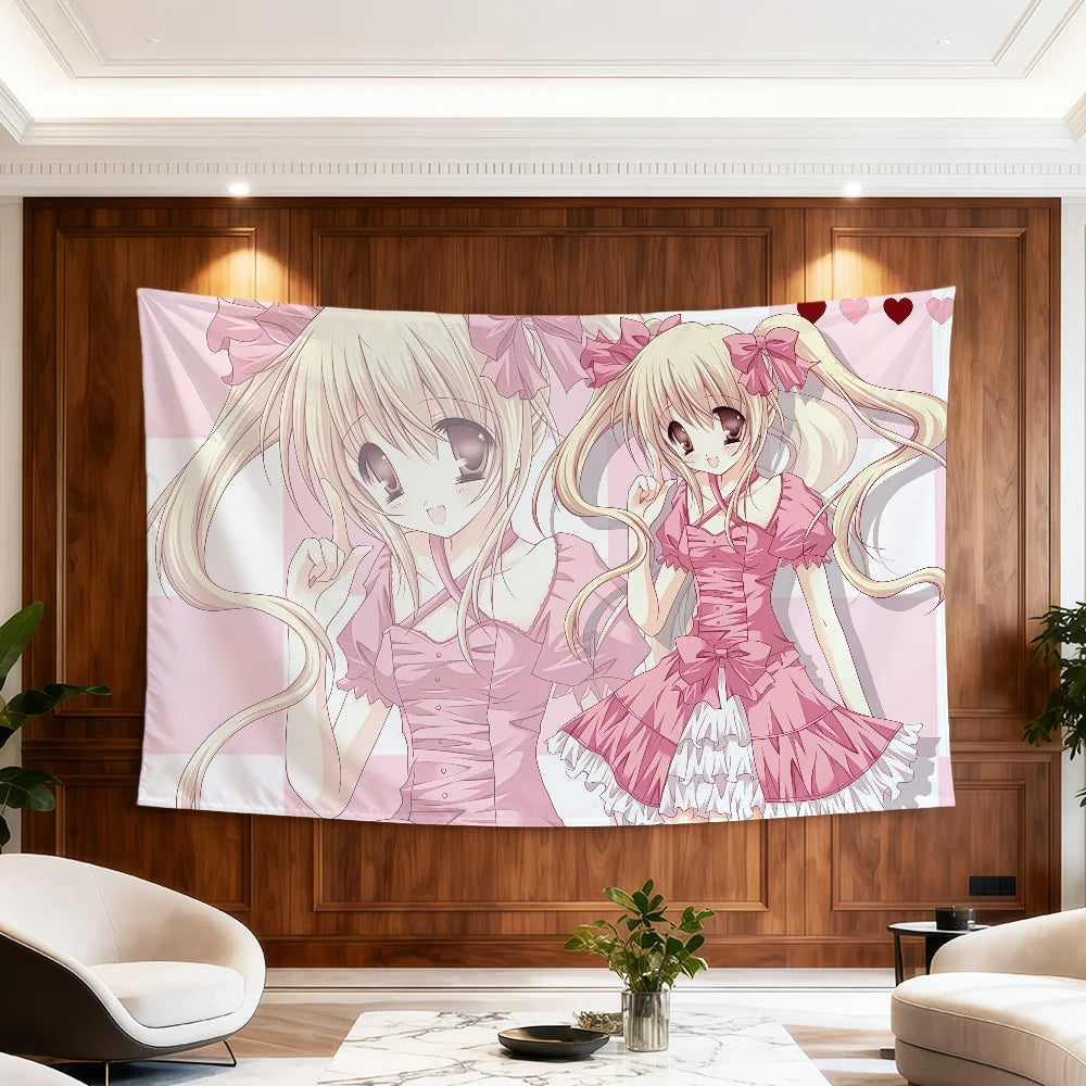 Flag Anime Moe For Room Dorm Girl Party Hogar Art Bedside Living Room Wall Hanging Y2k Garden Decor Cutecore Banner Gift