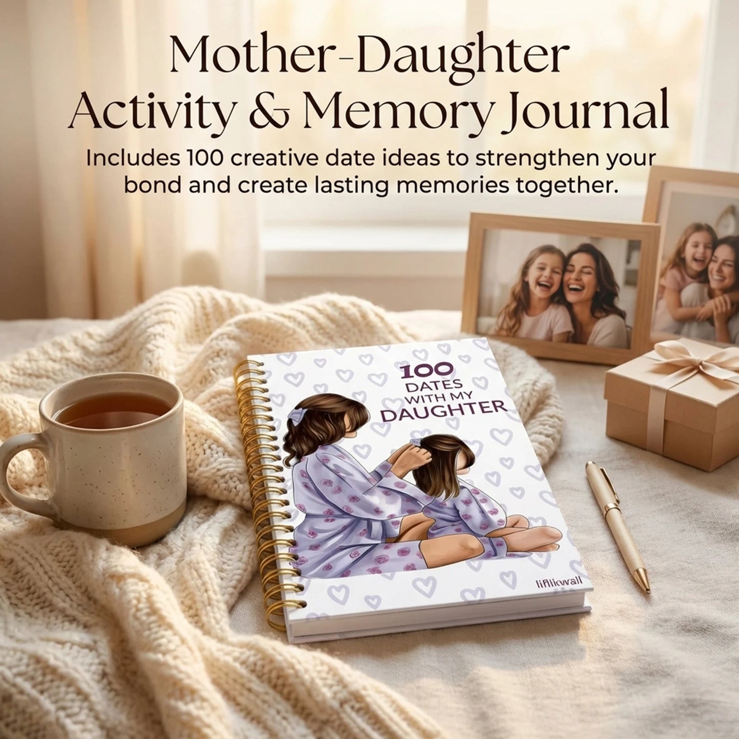 Hardcover Mother Daughter Memory Book 100 Date Journal With Photo Space Smooth Paper Daily Diary Gift For Mothers Daughters