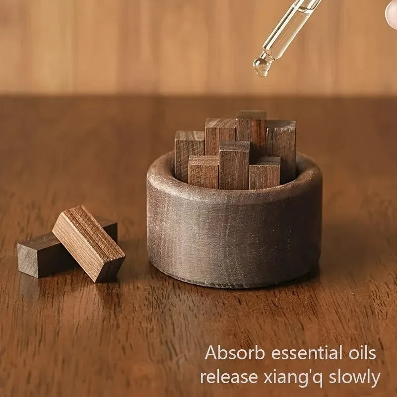 Creative Wooden Aromatherapy Diffuser with Essential Oil Container Home Decorative Stick Dispenser for Relaxing Atmosphere