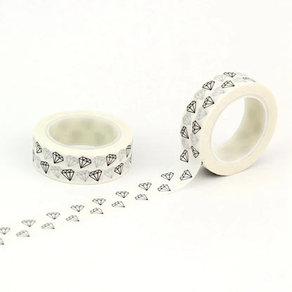 NEW 1PC 10M Decorative Black and White Japanese Washi Tape Set DIY Journaling Adhesive Moon Masking Tape Cute Stationery - NO