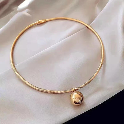 Stainless Steel Y‑Shape Lariat Necklace for Women Adjustable Ball Bead Snake Chain Gold Plated Tassel Neck Jewelry Daily Gift