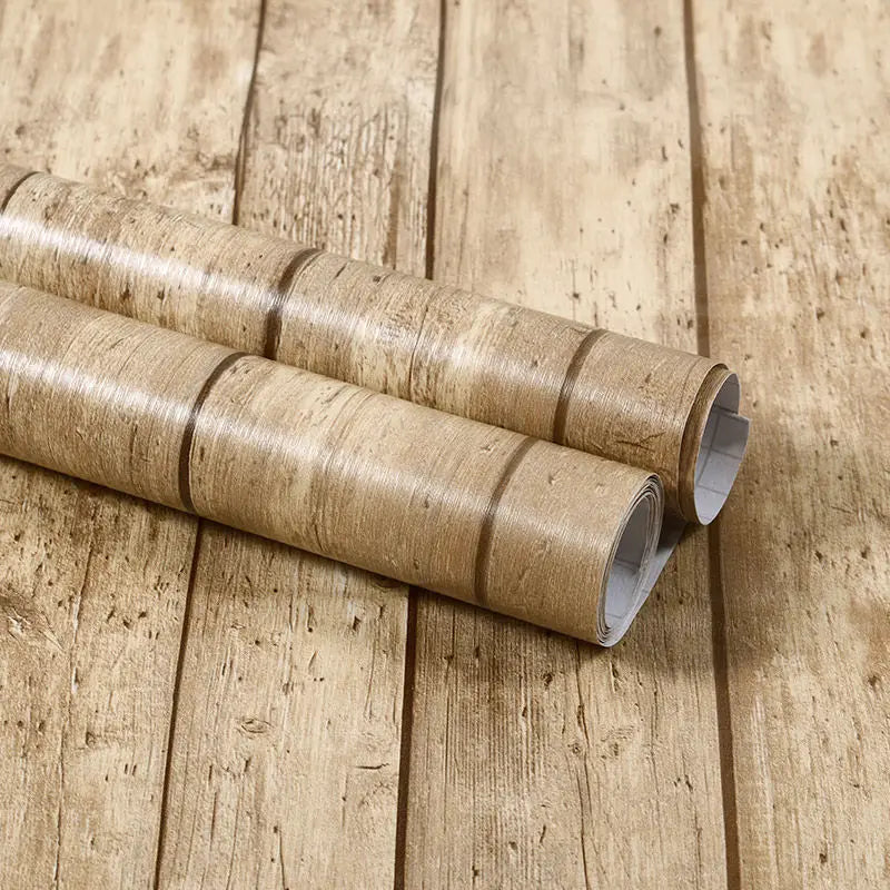 Wood Grain DIY Sticker PVC Self Adhesive Waterproof Wallpapers Renovation Furnitures Wall Stickers Home Decor Sticky Paper De