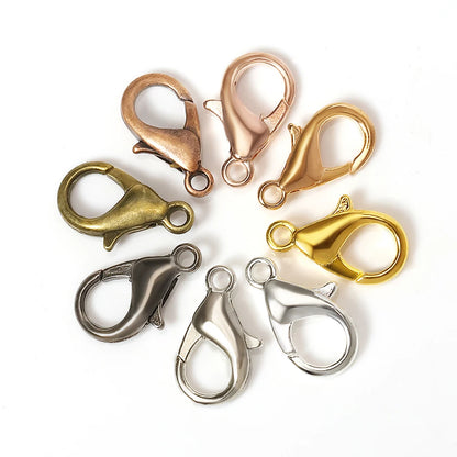 100pcs 10/12mm Alloy Lobster Clasps for DIY Handmade Chain Necklace Bracelets Pendants Jewelry Making Accessories