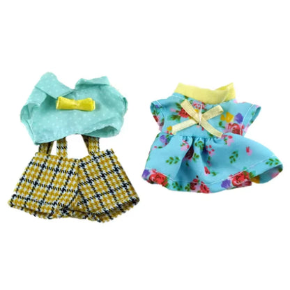 Dress Dollhouse Accessories 1:12 Forest Animal Family Clothes Fashion Daily Wear Casual Outfits Vest Shirt Skirt Pants for Do