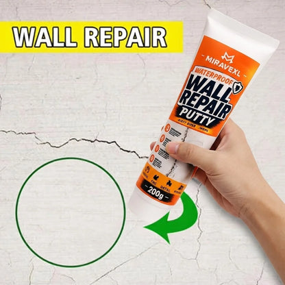 Wall Repair Putty Kit -200gWaterproof Spackling Compound with Scraper,Nozzle, Sandpaper,Gloves for Easy DIY Crack Mending