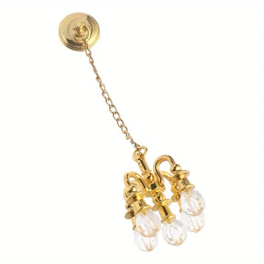 1:12 Scale Vintage Chandelier Mini Furniture Toy Playing House Miniature Dollhouse Ornament Ceiling Lamp Model Doll Accessori