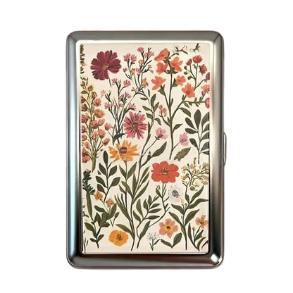 Vintage Style Metal Cigarette Carrying Case Art Deco Design Versatile Card & Cash Case Easy Snap Gift Idea for for Women and 
