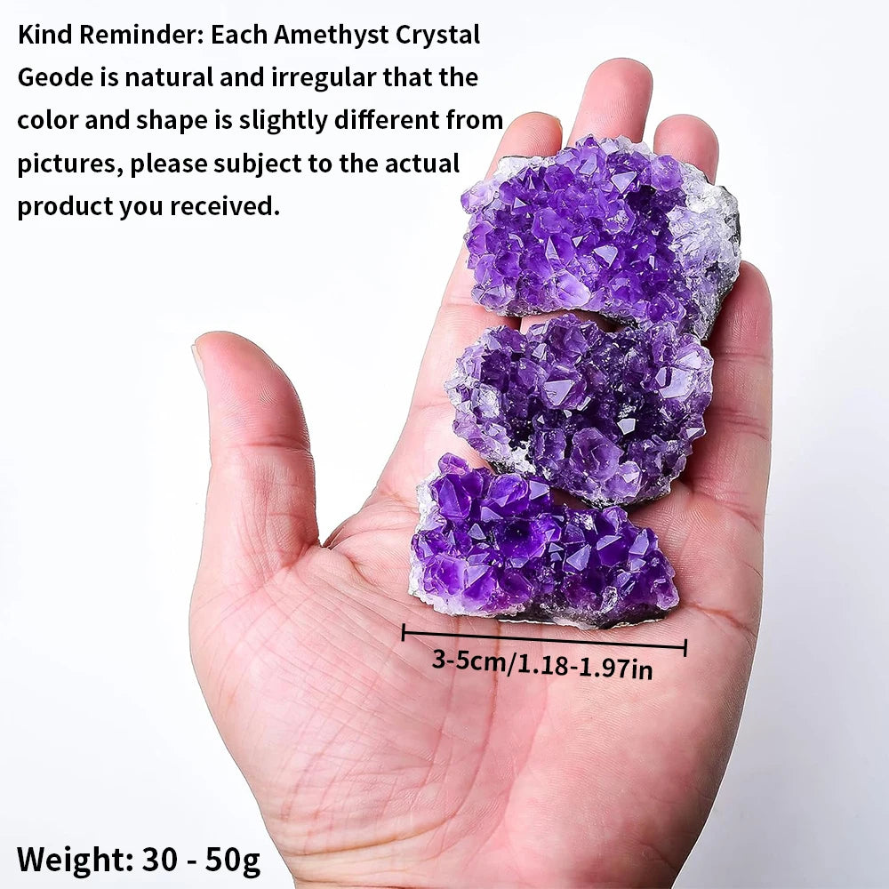 30-70g Natural Amethyst Geode Cave Healing Crystal Stones Rock Cluster Druzy Witchcraft Raw Amethyst Gemstone Specimen - 1PC-