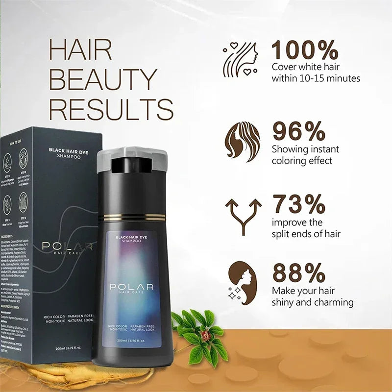5 Colors Hair Dye Shampoo Black Hair Color Dye Hair Shampoo Cream Instant Dye Shampoo Men Women Moisturizing and Repairing Ha