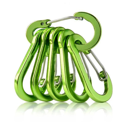 6pcs Carabiner Clip Aluminum Alloy Keychain Lock Buckle Snap D-Ring Clip Outdoor Backpack Camping Multi Tool Fishing Hiking H