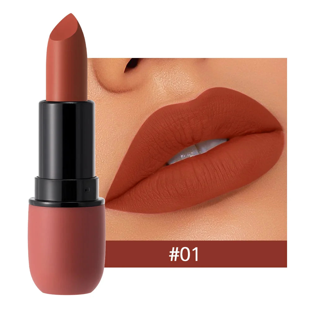 6-Color Matte Lipstick: Velvet Lip Color, Smooth, Waterproof, Long-Lasting Color Lip Makeup - Y0080-1