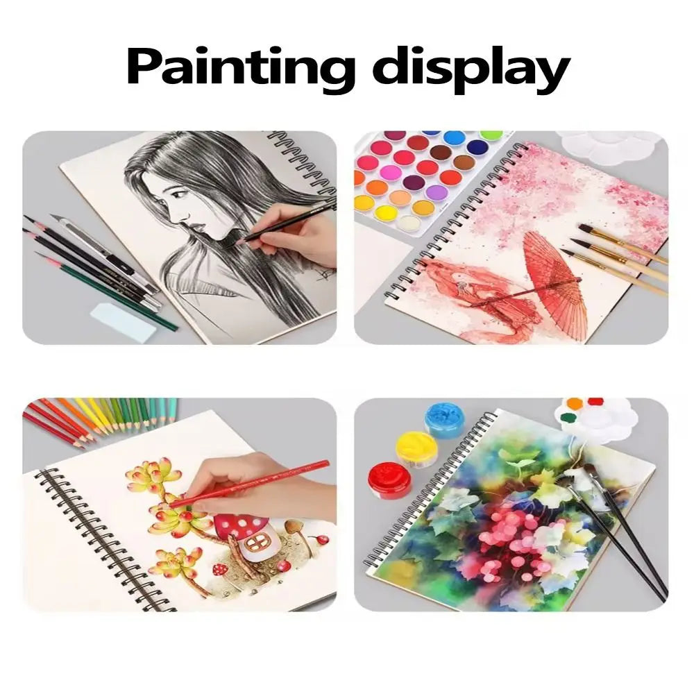 30 Sheets 8K 16K Coil Sketchbook Spiral Bound Eco-Friendly Thick Drawing Paper Acid Free A4 A5 A6 Artist Sketch Pad Oil Paint