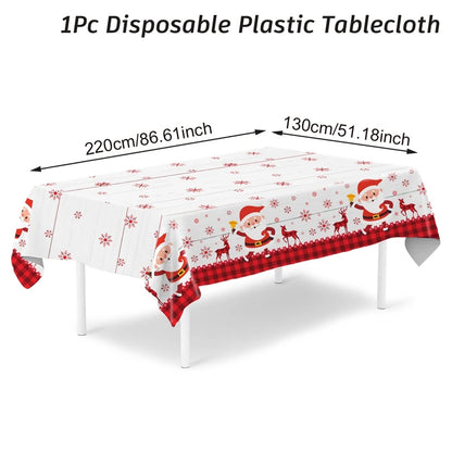Disposable Christmas Tablecloth Merry Christmas Decors for Home 2024 Table Cover Xmas Ornament Navidad Natal New Year Gift 20