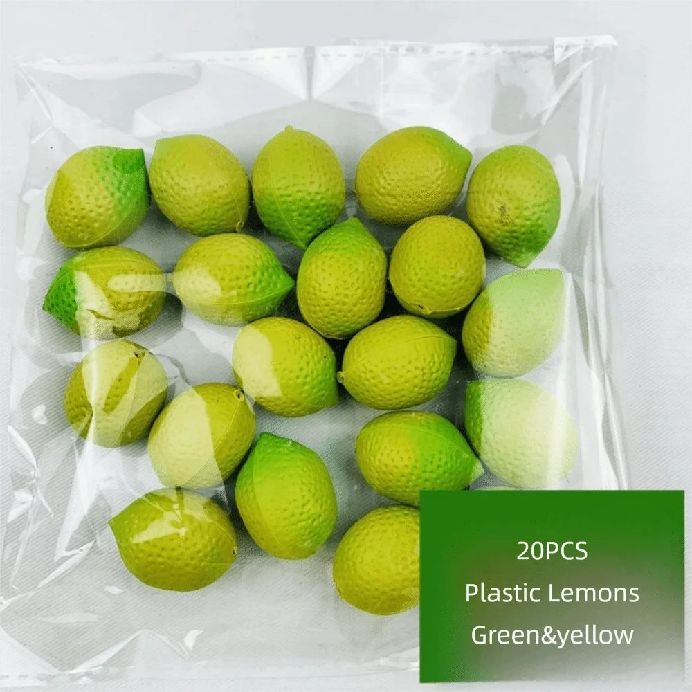20PCS Multicolor Simulation Fruits Vegetables Plastic Room Decoration Food Model Photography Props DIY Fake Cherry Lemon Pato