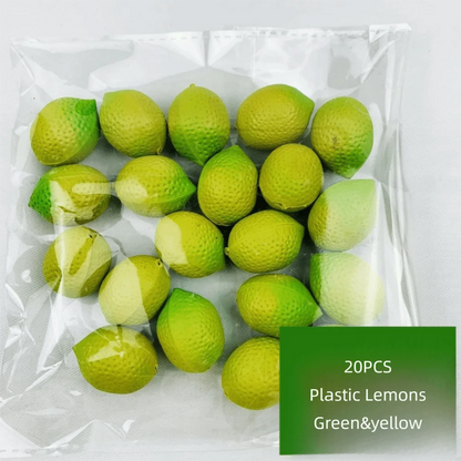 20PCS Multicolor Simulation Fruits Vegetables Plastic Room Decoration Food Model Photography Props DIY Fake Cherry Lemon Pato