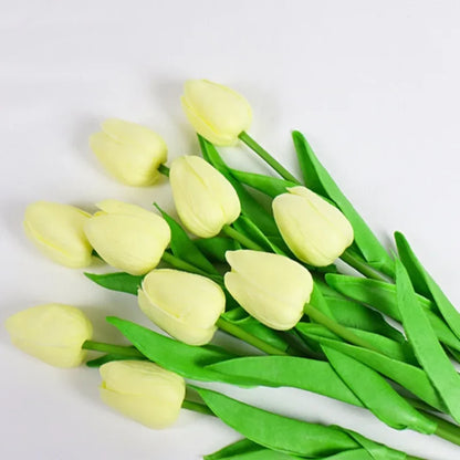 1/3/5PCS Tulips Artificial Flowers Real Touch Flowers Tulip Bouquet Decor Fake Tulips Flower for Home Wedding Decorations - B