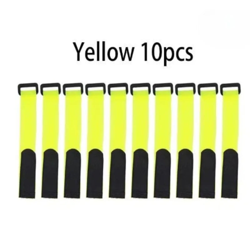 10pcs/set Reusable Fishing Rod Tie Holder Strap Hook Loop Ties Belt Fishing Rod Strapping Wrap Band Outdoor Fish Tool