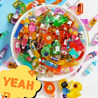 50 pieces of mini drink bottle doll house decoration, DIY mobile phone case wine bottle doll house decoration