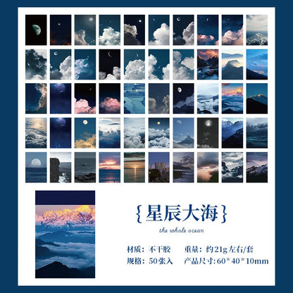 50 pcs/lot INS Starry Sky Stickers book Decorative Creativity Diary Scrapbooking material Junk Journal Supplies - 2