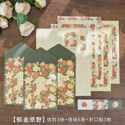6 letter paper +3 envelopes Set Planner Stationery Supplies Message blessing letterhead